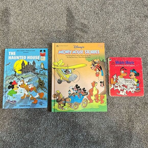 Vintage 90s Disney - MICKEY MOUSE STORIES & MM & the World's Friendliest Monster - Picture 1 of 16
